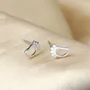 Stud Earrings Authentic 925 Sterling Silver Earring Simple Hollow Feet For Women Girl Wedding Party Jewelry Gift