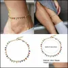 Enkelbanden colorf rijst kralen voet armband eenvoudige mode enkelbanden gemengde kleur kwastje gold goud enkelschijf boho sieraden drop levering 2021 ot3hf