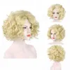 Новая модная леди блондинка Curly Women Wig Daily Half Headds Cosplay Wig Wig