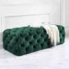 Clothing Storage American Bedroom Bed End Stool Cloakroom Fitting Room Shoe Changing Nordic Dark Green Velvet Pull Button Sofa