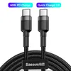 Baseus USBC To USB Type C Cables For Macbook 60W PD Cord Quick Charge 4.0 Charger Typec Cable