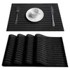 Table Mats 4Pcs Anti-slip Stripe Desk Sets de table Cuisine Isolation thermique Salle à manger