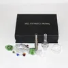 hookahs 14mm Nectar Set with Domeless Titanium nail plastic clip and tips Micro sets Glass Concentrate Dab Straw Pipes