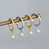 Stud￶rh￤ngen Pure 925 Silver Simple Pearl Small Women's Ear Hoops Gift For Women Luxury Korean Wedding Gotic Gold Fine Jewelry