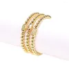 Charm Armbänder Trendy 3 Stil Vergoldete Perlen Elastische Kette Buchstabe Wort Geometrischer Anhänger Metallarmband Für Frauen Armreif Geschenk Paar