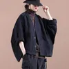 Women s Jackets Johnature Bat Sleeve Vintage Loose Button Coats Spring Pockets Solid Color Clothes Casual 220929