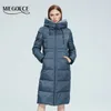 Women Down Parkas Miegofce Winter Long Kurtka Kobiety z kapturem ciepłe wiatrakowe kieszenie płaszcza ukryte zamek błyskawiczne odzież Parka D22671 220929