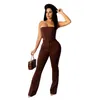 Pantalon deux pièces pour femmes Ensembles pour femmes sexy sans bretelles Ligne ouverte Décoration Slim Nightclub Suit Outfits