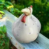 Oggetti decorativi Figurine Decor Pollo Statue da giardino Recinzione Gallina seduta Scultura Outdoor Cabin Decor Divertimento al coperto Arte Decorazione del giardino Accessori 220928