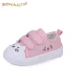 Tênis jgshowkito moda meninas sapatos casuais skate branco para crianças crianças anti-esportes infantis de crianças gatos de desenho animado fofinho 220928