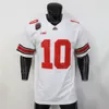 NCAA College Ohio State Buckeyes Football Jersey Joe Burrow Red White Size S-3XL جميع التطريز المخيط