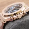 Relógios masculinos Relógios de pulso de quartzo Pulseira de aço inoxidável Relógio de pulso de ouro rosa Relógios casuais de design de moda multifuncional 42 mm caixa de relógio Montre De Luxe