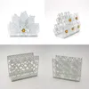 Hollow Storage Boxes Flowers Metal Napkin Holder Paper Dispenser Tissue Rack White Home Party Dining Table Decor 20220929 D3