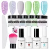 Uñas brillo nicole diario dipping polvo de polvo Dip francés shinning s 12pcs kit de manicura púrpura mate 2209291907422