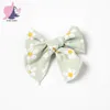 Hair Accessories Print Bow Clips Cute Girls Daisy Flowers Cotton Fabric Bows For Baby Child Hairpins Kids