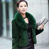Women's Fur Faux High Quality Rabbit Hair Coat Warm Outerwear Autumn Winter Short Collar Jacket Overcoat 220928