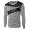 Heren Hoodies Spring Sweatshirt Patchwork Round Neck Casual Men Zipper Decoratie Pullover Top voor werk Hoodie -kleding