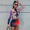 Skirts Autumn Streetwear Women 2 Piece Outfits Dot 3D Printed T Shirt And Skirt Long Sleeve Co-ord Sets Bodycon Baddie Clothes