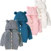 Vestes mignon oreille enfant en bas âge garçons filles enfants bébé pull à capuche tricot chaud manteau vêtements d'extérieur 220928