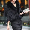 Womens Fur Faux Autumn Winter Ladies äkta stickade Mink Shawls Collar Women Pashmina Wraps Bridal Cape Coat Jacket 220929