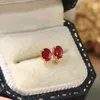 Studörhängen 18K Guld 0,44CT Natural Ruby Diamond Texture Joker väljer inte ansiktsmycken för Fashion Lady med certifikat