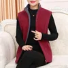 Femmes gilets automne hiver femmes d'âge moyen élégant chaud polaire femmes col montant Vintage manteau femme 5XL LM89 220928