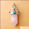 H￤nge halsband m￤n kvinna smycken tillbeh￶r kvarts hexagonal spetsig reiki h￤nge naturliga sten chakra p￤rla l￤kning bo943 droppe d dhzkx