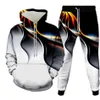 Tracksuits voor heren herfst Men Fashion 3D Tracksuit Digitale print Witte kleur matching mannelijke kleding vrouwen Hoodies broek 2 stks sets plus maat S-6XL G220927