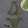 Costume da bagno da donna Cravatta sexy floreale da donna con bikini ad alta elasticità sul retro Protezione ambientale europea e americana separata