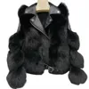 Women's Fur Faux fur jacket women coat winter new fashion motorcycle pu splicing T220928