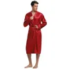 Indumenti da notte da uomo Abito da uomo in raso di seta Abito casual Kimono Accappatoio Camicia da notte a maniche lunghe Camicia da notte Abbigliamento da notte Morbido Homewear