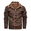 Hommes en cuir Faux printemps épais chaud polaire veste manteau automne vêtements d'extérieur décontracté militaire bombardier moteur Biker vestes 220930