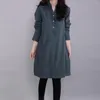 Casual Dresses PLus Size Ladies Dress Solid Color Loose Autumn Winter Elegant Large Hem Women Midi Women's Clothing Streerwear