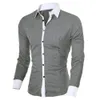 Camicie casual da uomo Luxury a maniche lunghe Colletto rovesciato Camicia di lino allentata Camicetta Top Design sottile Nero Bianco Grigio Abbigliamento 220930