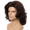 Men Wig Side Bangs Fluffy Curzy Hair Hair Chead Top para Man