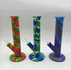 Ultimo trasferimento di acqua di colore Tubo da bong in silicone Narghilè con downstem in vetro Ciotola Becher diffuso Pieghevole portatile per fumare acqua Oil Rig