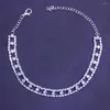 Anklets Zhixun Luxury Silver Color/Gold Rhinestoneチェーンブレスレット女性結婚式のパーティーフットアクセサリー2022トレンドジュエリー