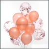 Dekoracja imprezowa 20pcs Mix Rose Gold Confetti Lateksowe balony 12 cali na baby shower ślubne dekoracje ślubne Dorad