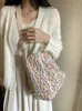 ダッフェルバッグヴィンテージ印刷格子縞の韓国デザイナーバッグ日本語キャンバスファッション女性ハンドバッグ大きな肩綿織りトート