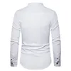 Mäns casual skjortor Slim fit långärmad kausal rosskalle broderi camisa social klänning västra stil streetwear 220930