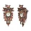 Wall Clocks Antique Wood Cuckoo Clock Bird Time Bell Swing Alarm Watch Home Decoration Dropship