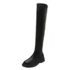 Boots New Style Western Comfortable and Autumn Three tube High Single line Round Nose Thick soles Sleeve Women Boat 220901