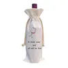 Sublimation wedding wine bottle blank gift bags Christmas decoration wine bag with dracstring for halloween Christmas