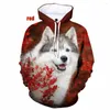 Men's Hoodies 2022 Fashion Funny And Cute Siberian Husky Dog 3D Printed Hoodie Dogs Print Men Women Casual Size