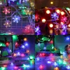 Strings Christmas Lights Garland Festoon Fairy String Chain 5m/10m 220V Snowflake Outdoor voor thuisbruiloft feestjaar decor
