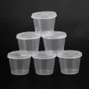 Garrafas De Armazenamento Frascos Atacado 100 Pçs Pote De Molho De Plástico Transparente Descartável 30ml Chutney Cups Slime Container Box Com Tampas Organizador De Cozinha 220930