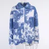 Pelliccia da donna invernale Teddy Zipper Tie-Dye Cappotti e giacche Donna Agnello finto a maniche lunghe Cappotto Capispalla allentato Donna