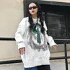 Erkek Sweaters Street Trend Gevşek Çift Yuvarlak Boyun Külot Sweater Harajuku Yıldırım Heykeli Baskı Gündelik Moda Büyük Boyü 220930