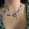 Choker indie boho daisy ketting zaad ketting ketting voor vrouwen mannen kleurrijk kralen met bloemen decor zomer strandaccessoire