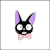 Pins Brooches Dark Series Black Cat Wear Knot Shape Brooches Cartoon Animal Alloy Geometric Clothes Badges Accessories Uni Mjfashion Dhttr